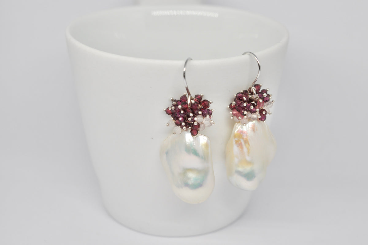 Blush Cascade Baroque Pearl Earrings