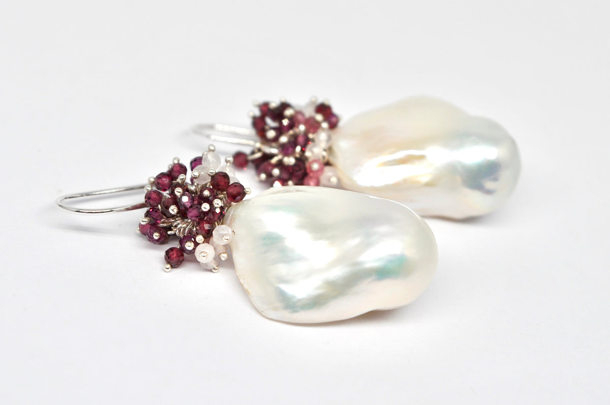 Blush Cascade Baroque Pearl Earrings
