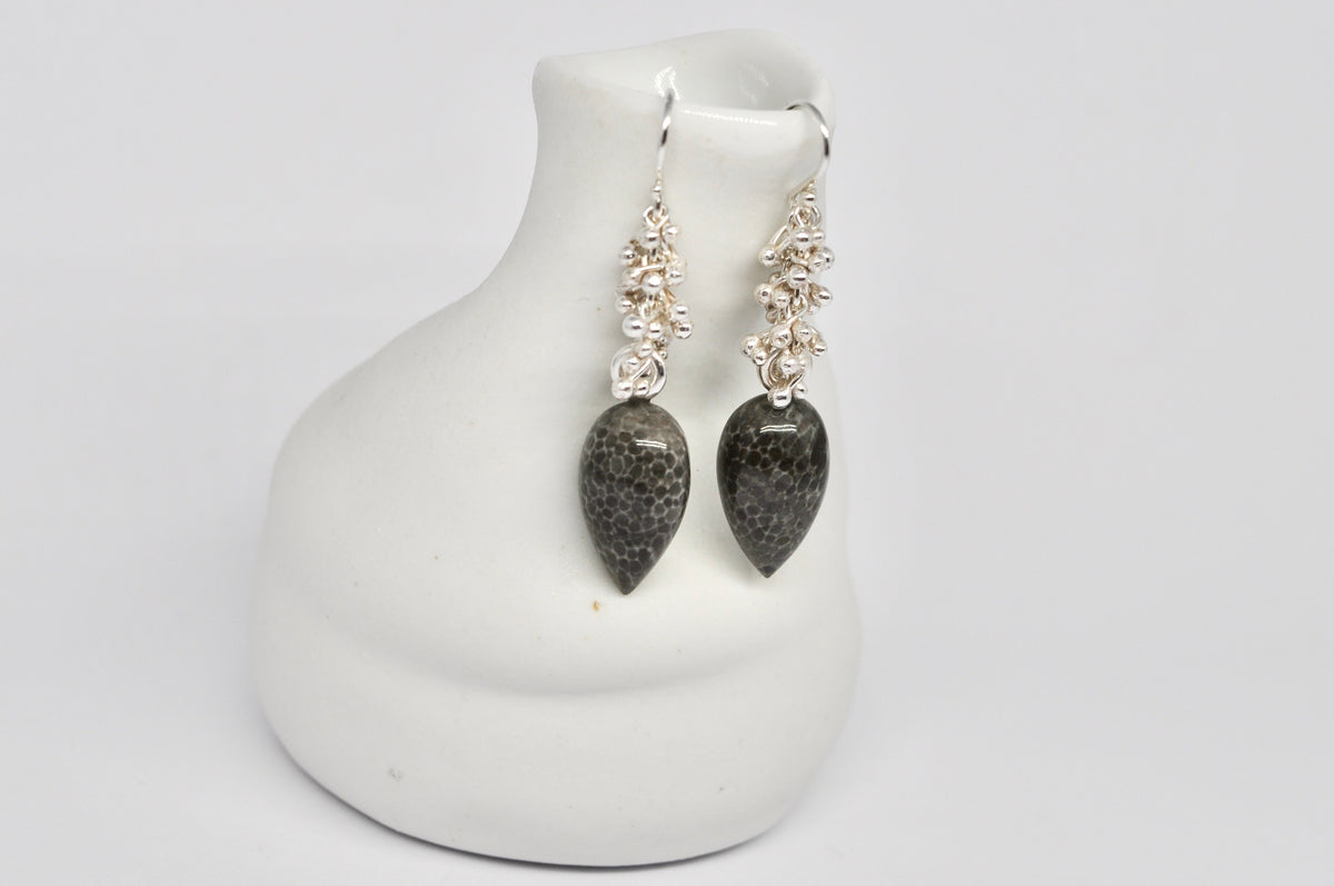 Fossil Coral Drop Earrings