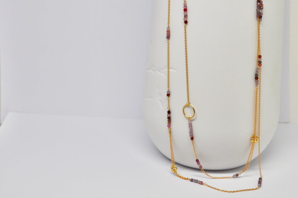 Golden Thread Spinel Necklace