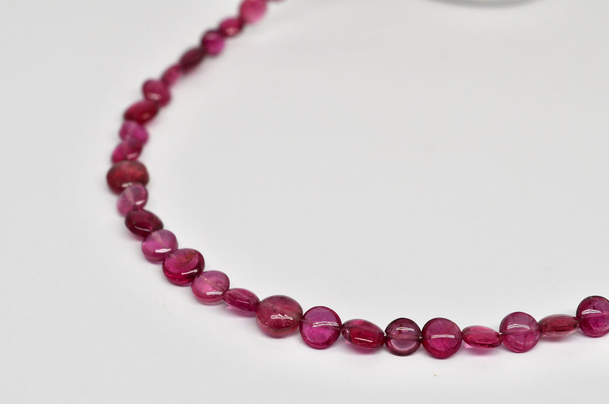 Pink Tourmaline 'Smarties' Necklace with 18K Yellow Gold Clasp