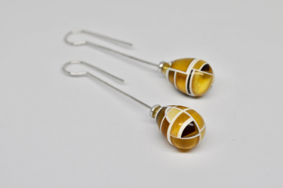 Amber Mosaic Drop Earrings