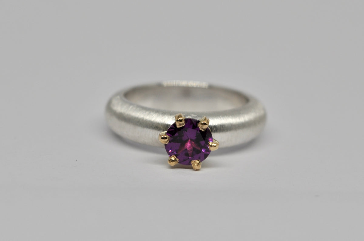 Royal Garnet Solitaire Ring