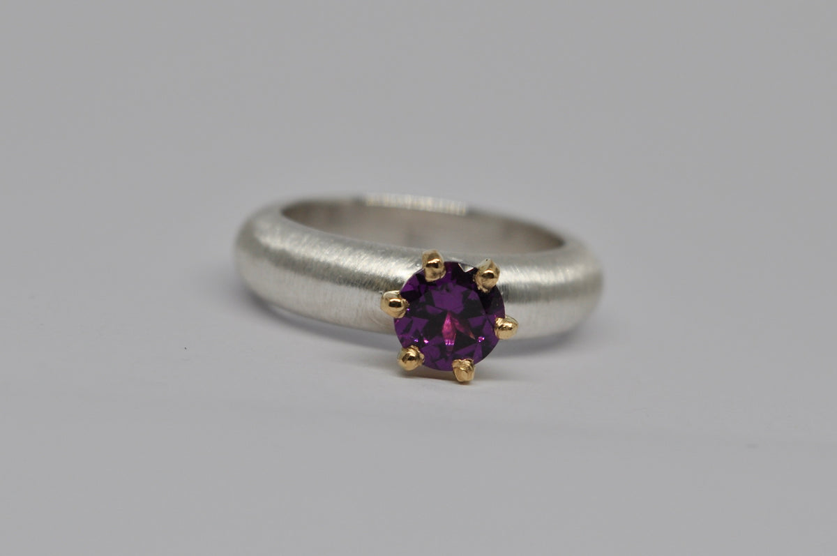 Royal Garnet Solitaire Ring