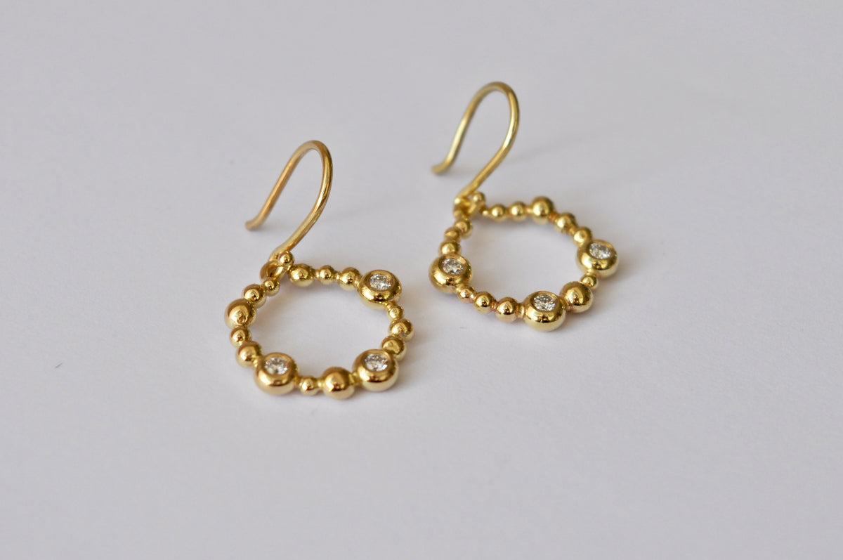 Beaded Circle Drop Earrings