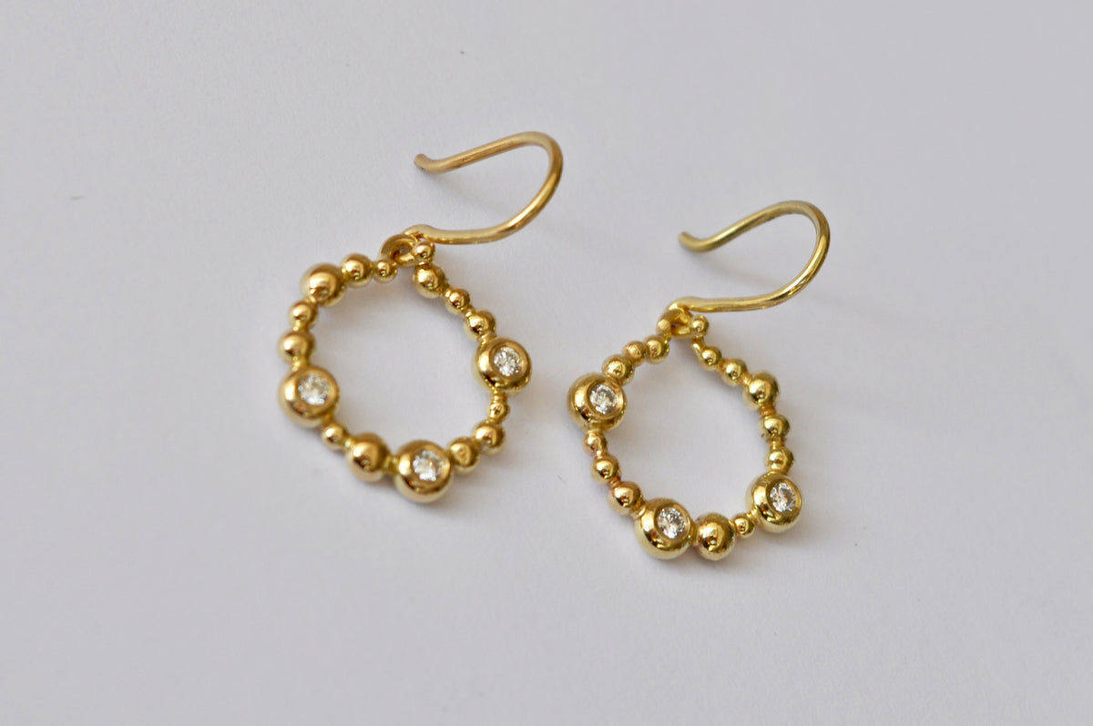 Beaded Circle Drop Earrings