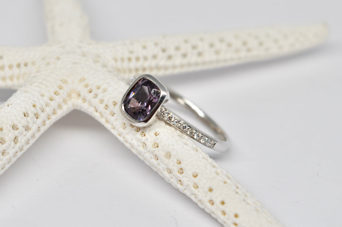Lavender Spinel Solitaire Ring