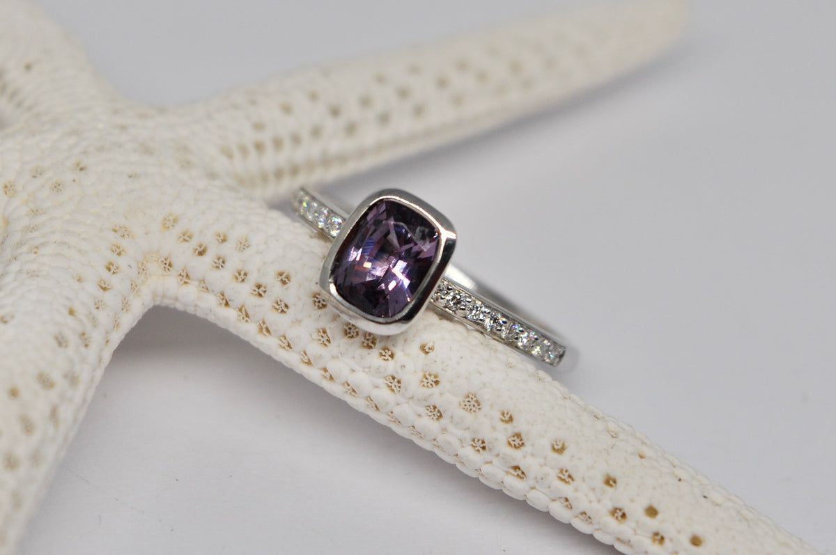 Lavender Spinel Solitaire Ring