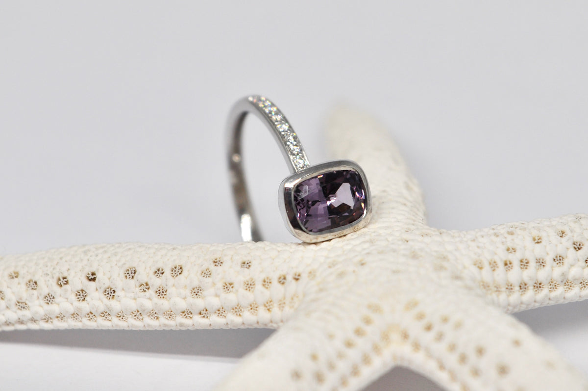 Lavender Spinel Solitaire Ring