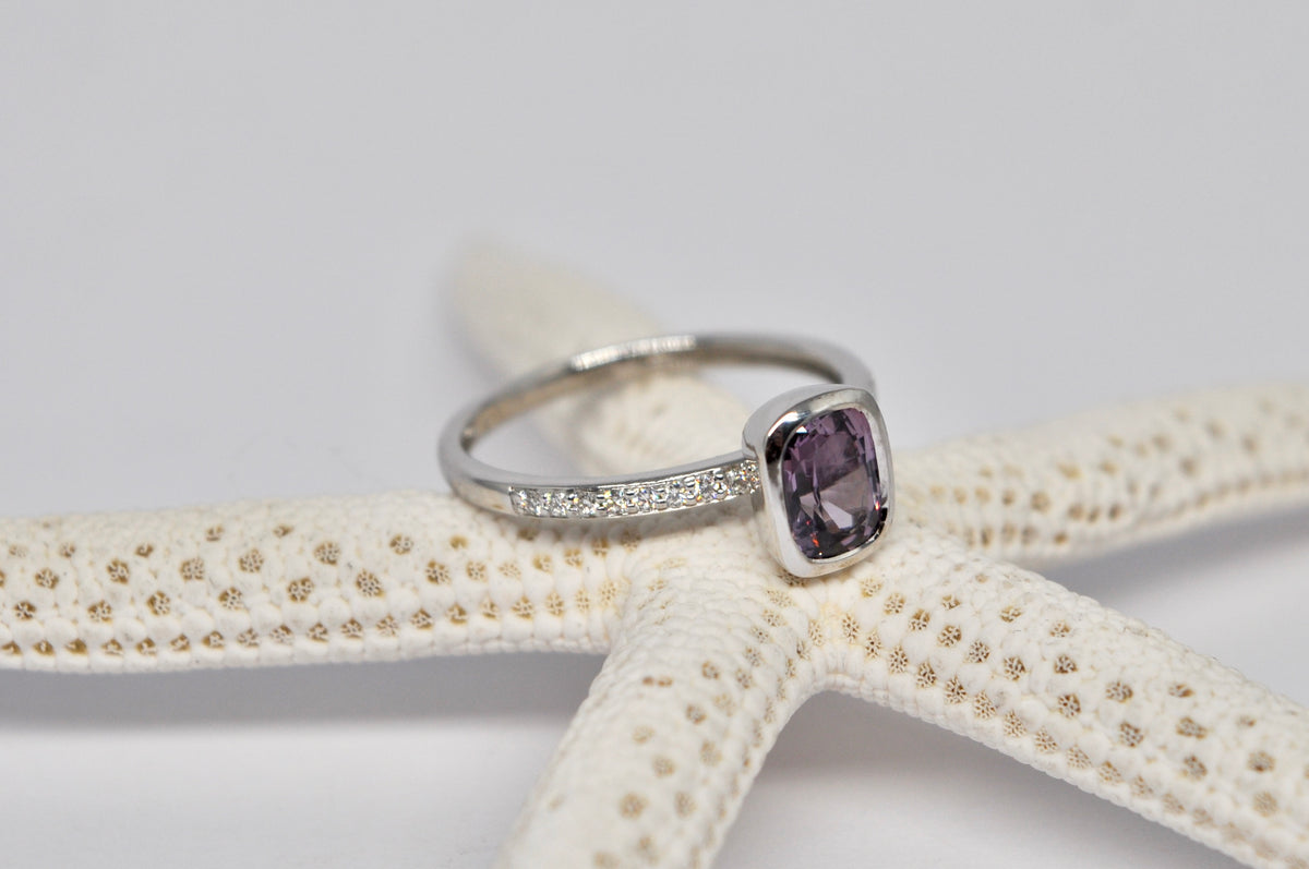 Lavender Spinel Solitaire Ring