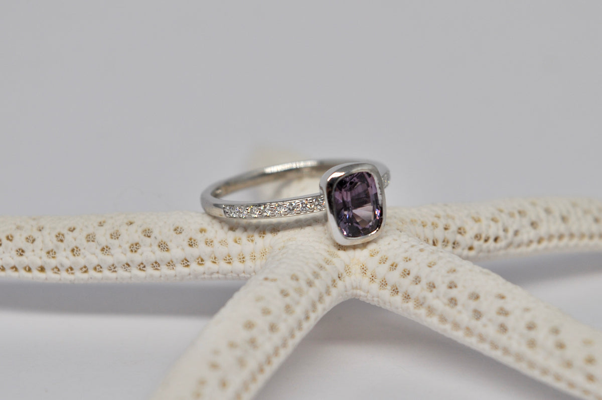 Lavender Spinel Solitaire Ring