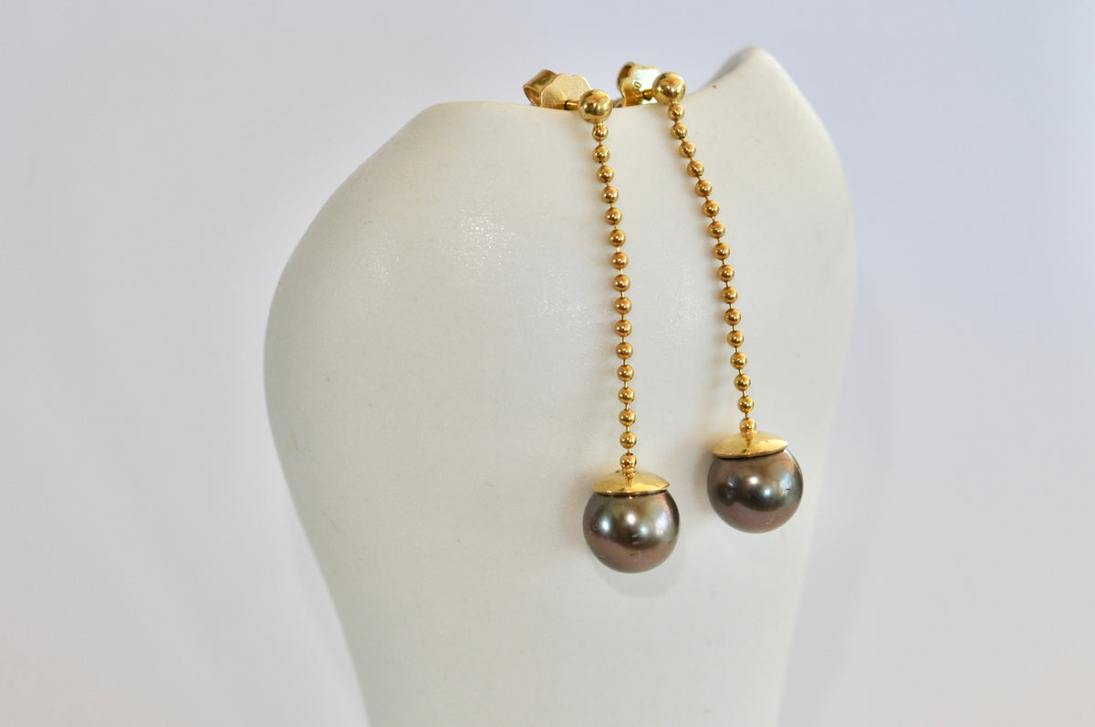 Tahitian Pearl Pendulum Earrings