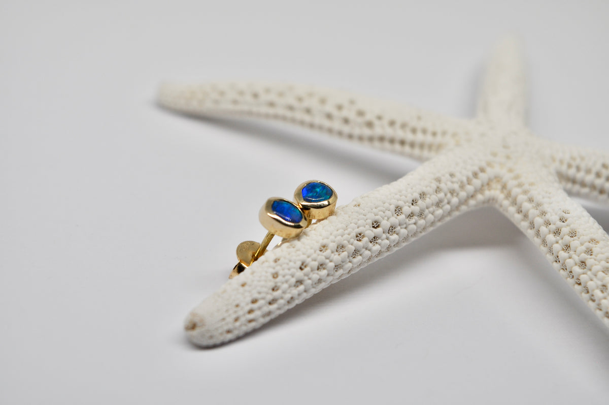 Black Opal Stud Earrings