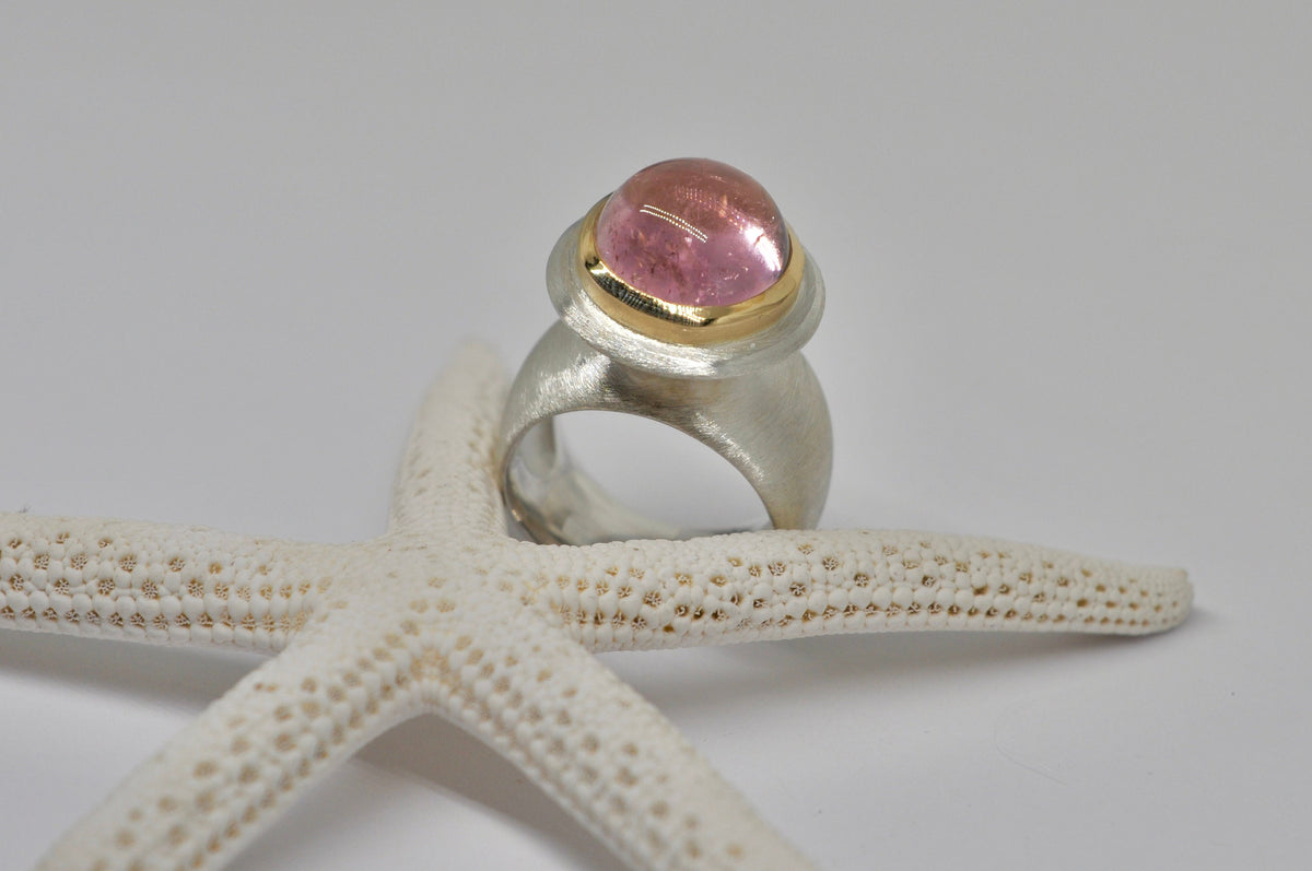 Silver, Gold, Pink Tourmaline