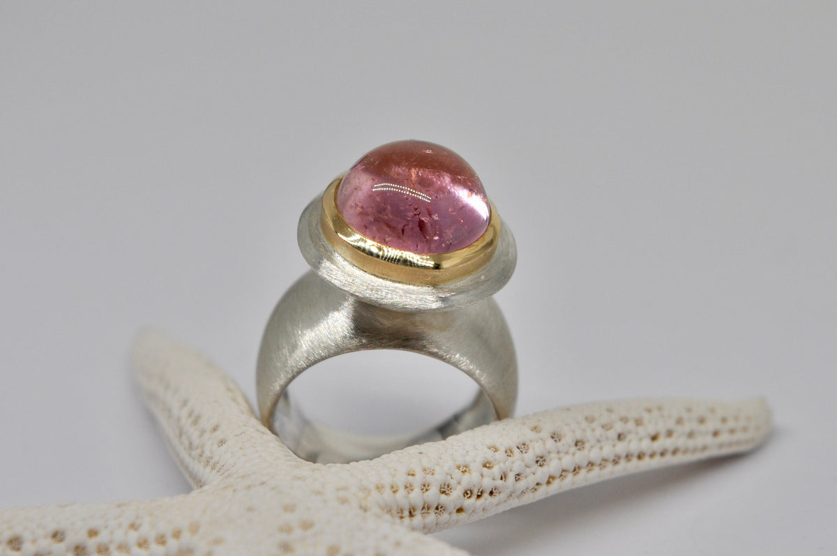 Silver, Gold, Pink Tourmaline