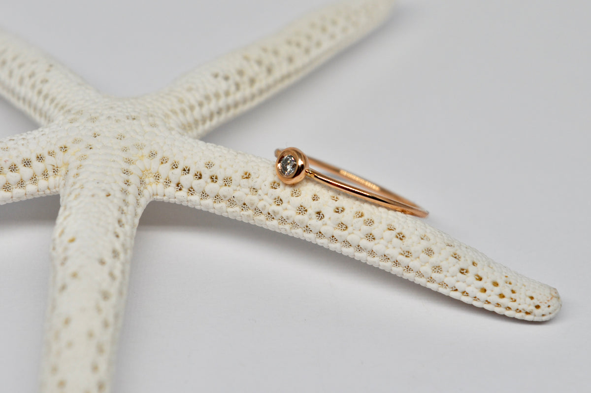 Delicate Diamond Solitaire Ring in 18k Gold