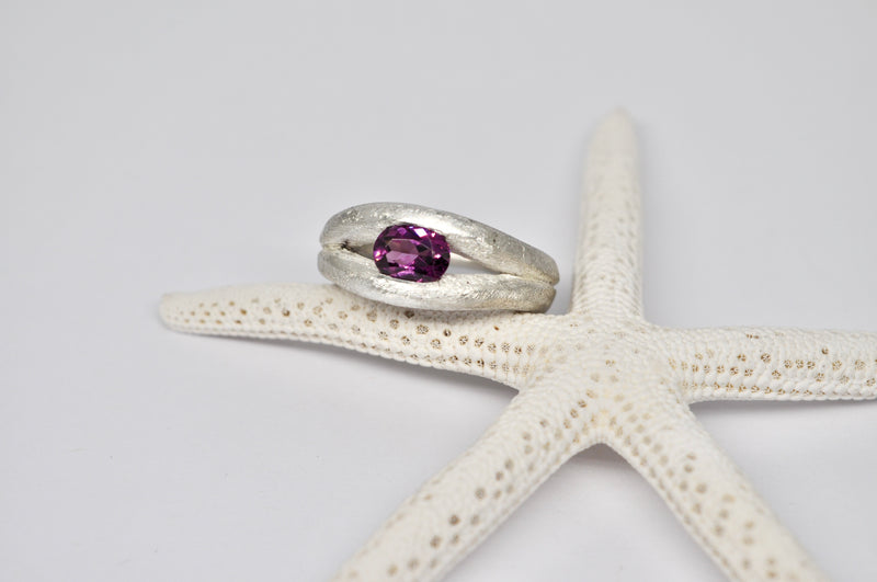 Rhodolite Wave Ring