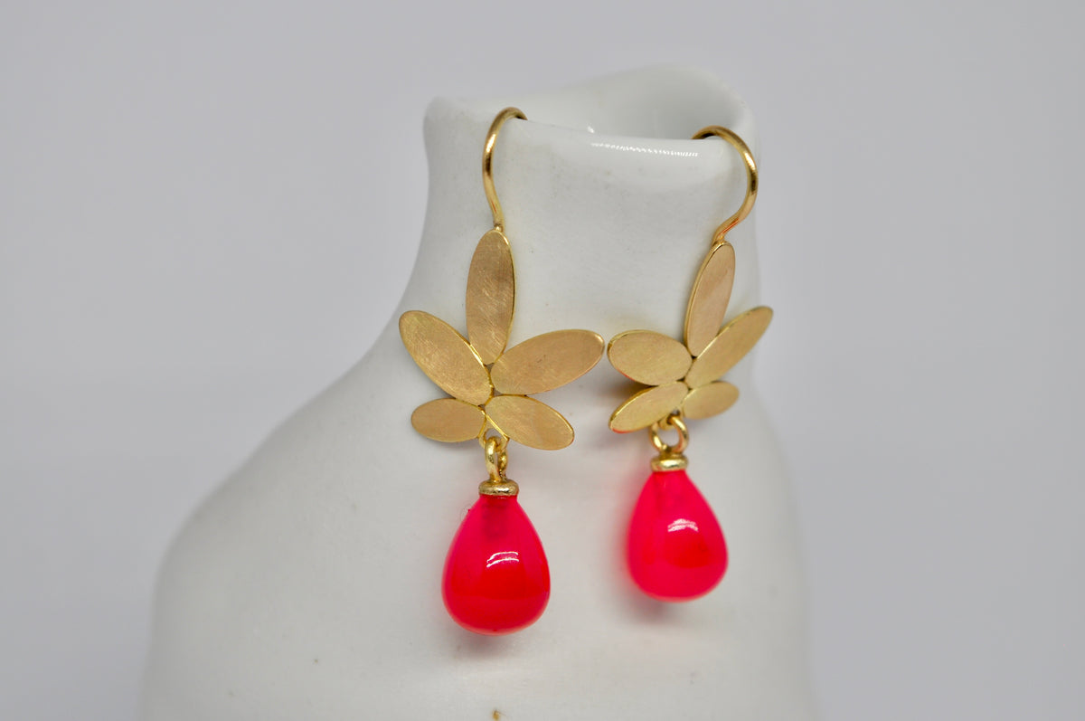 Neon Blossom Drop Earrings