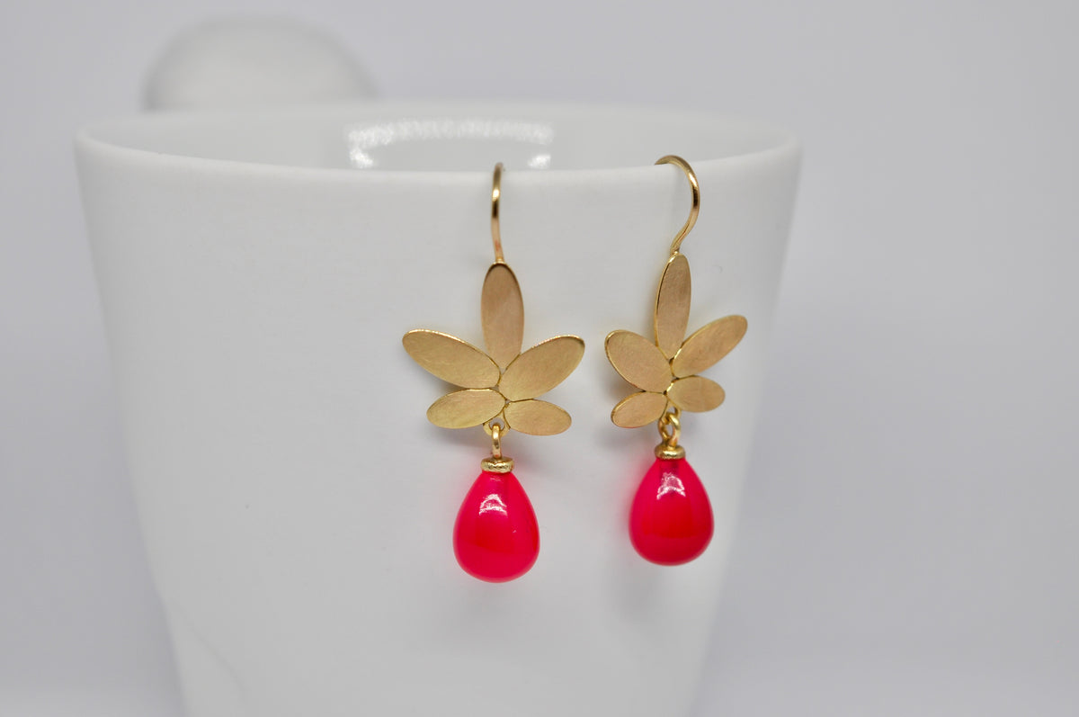 Neon Blossom Drop Earrings