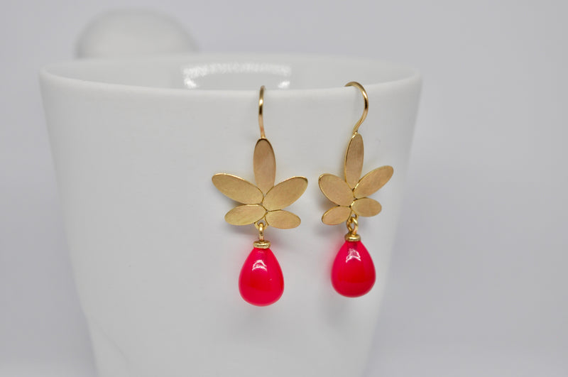 Neon Blossom Drop Earrings