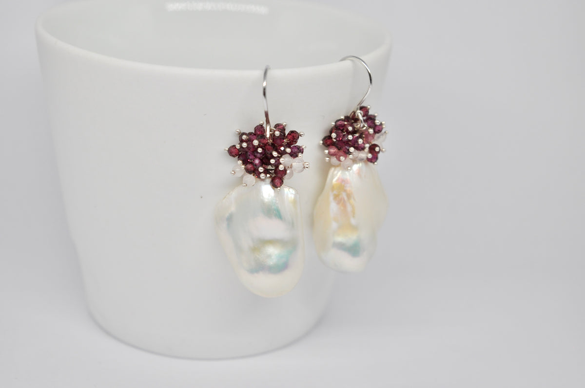 Blush Cascade Baroque Pearl Earrings