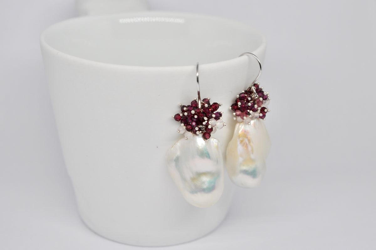 Blush Cascade Baroque Pearl Earrings