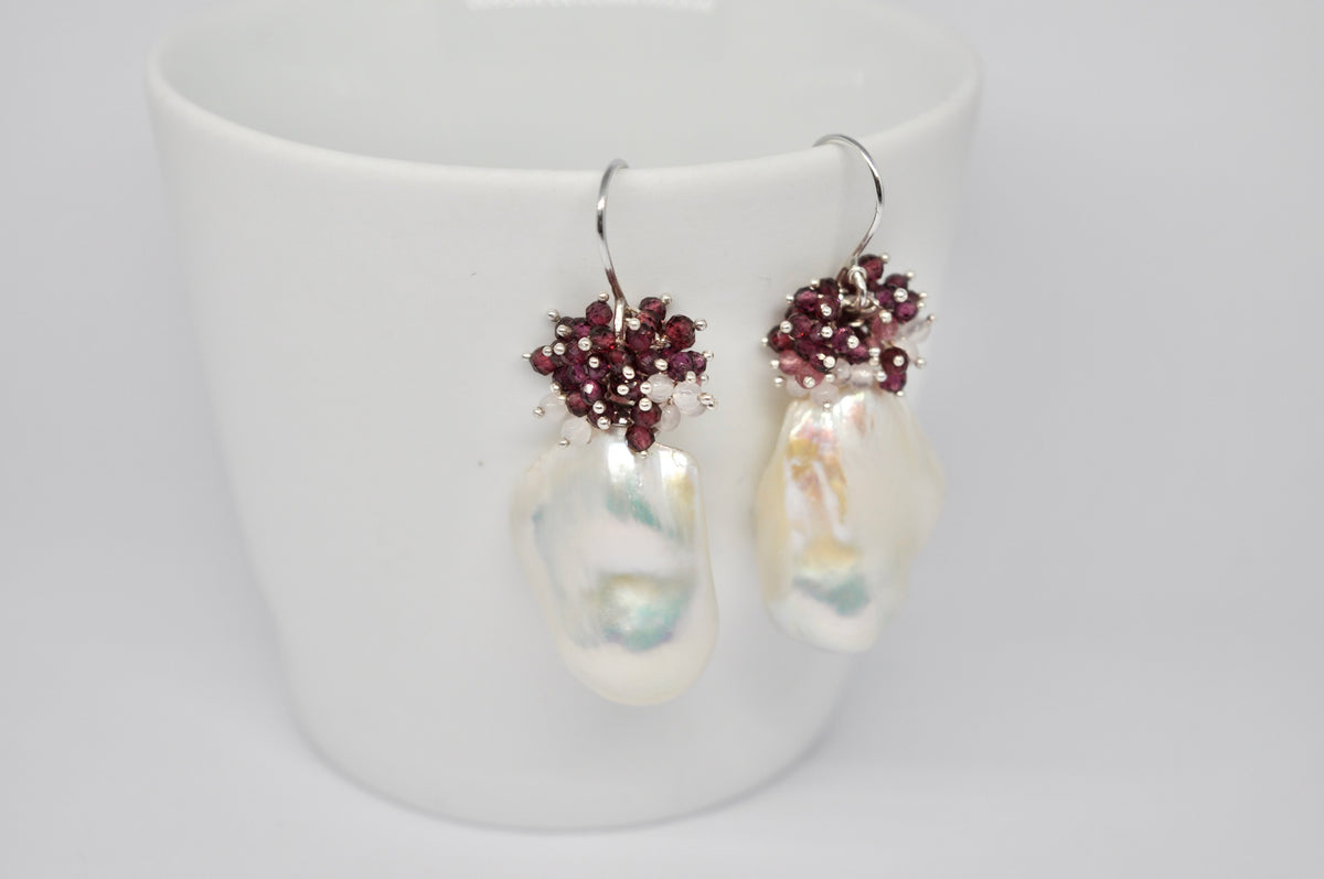Blush Cascade Baroque Pearl Earrings