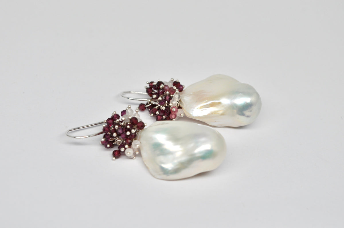 Blush Cascade Baroque Pearl Earrings