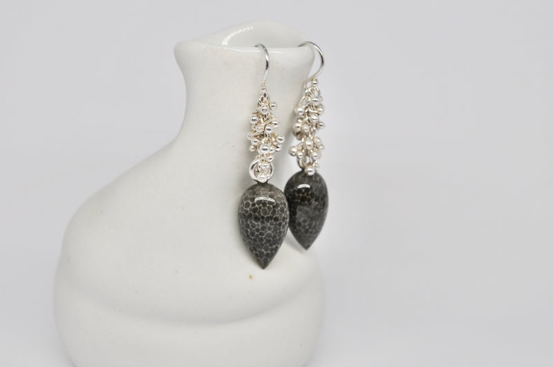 Fossil Coral Drop Earrings