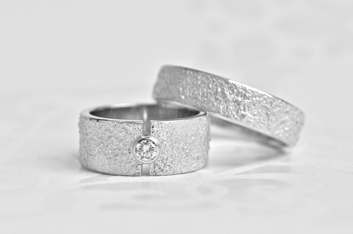 18k white gold wedding rings with diamond
