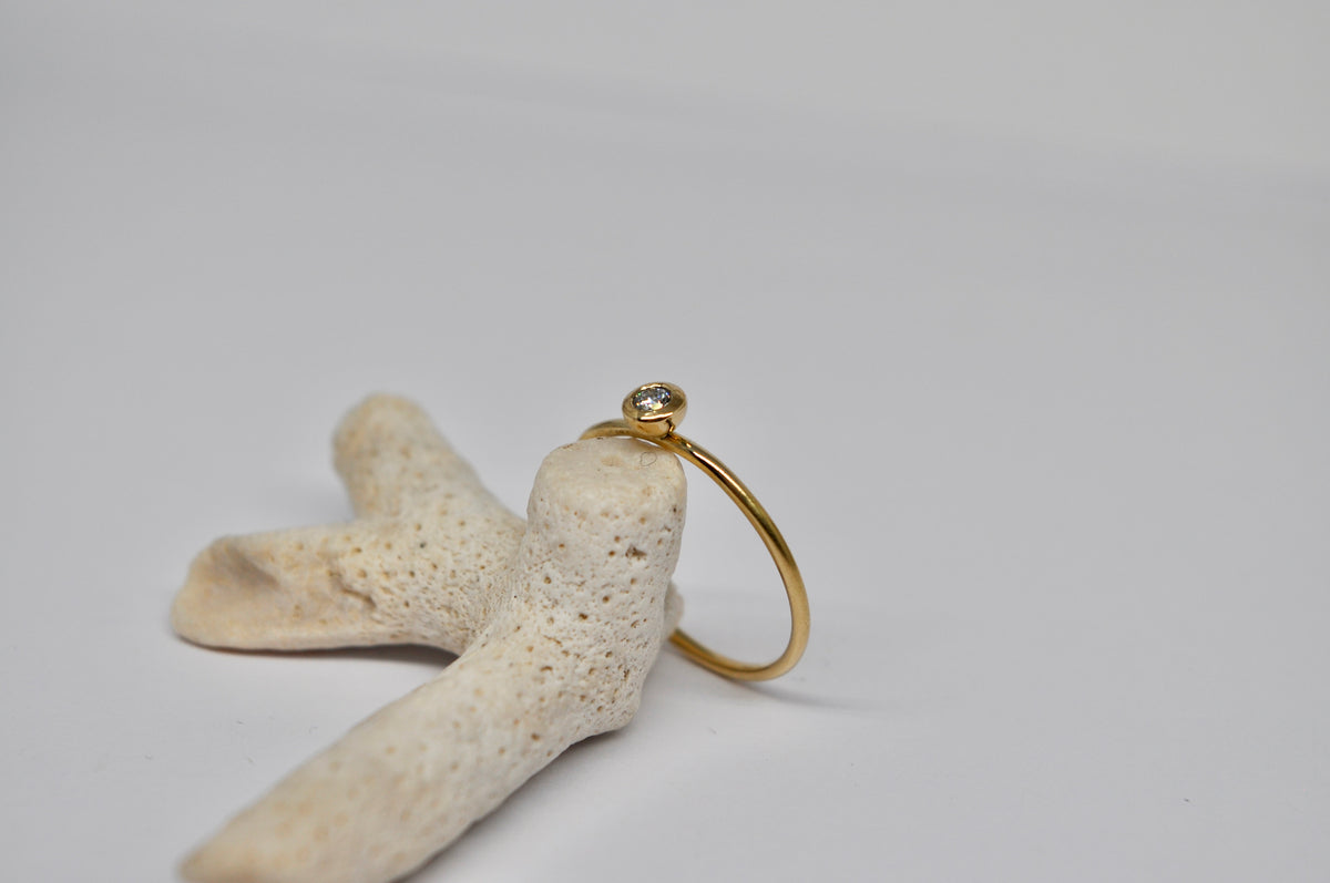 Delicate Diamond Solitaire Ring in 18k Gold