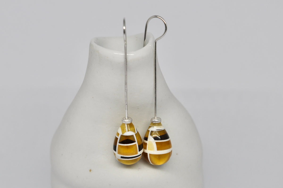Amber Mosaic Drop Earrings