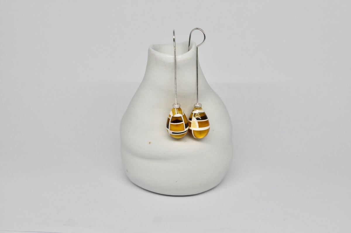Amber Mosaic Drop Earrings