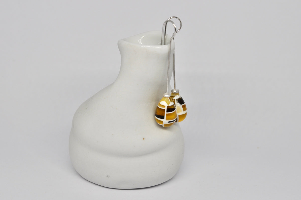 Amber Mosaic Drop Earrings