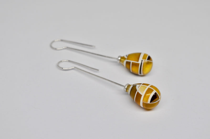 Amber Mosaic Drop Earrings