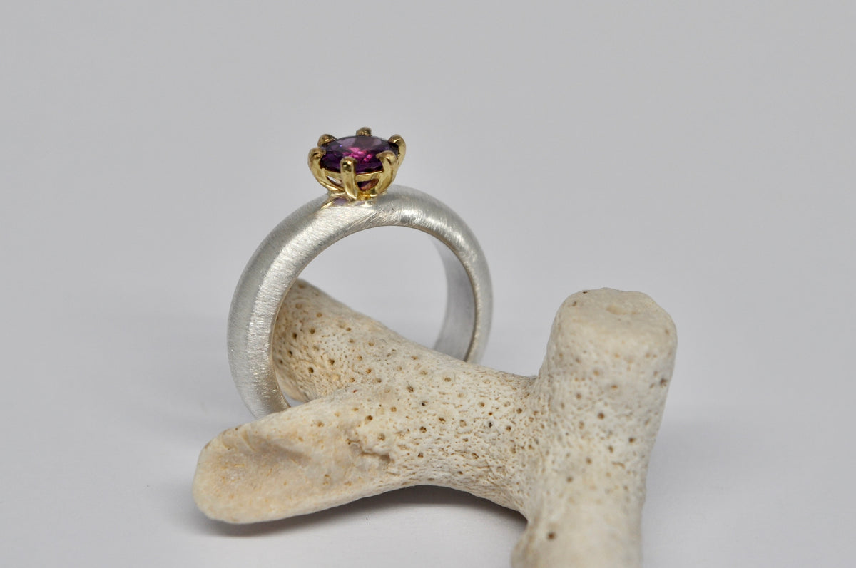 Royal Garnet Solitaire Ring