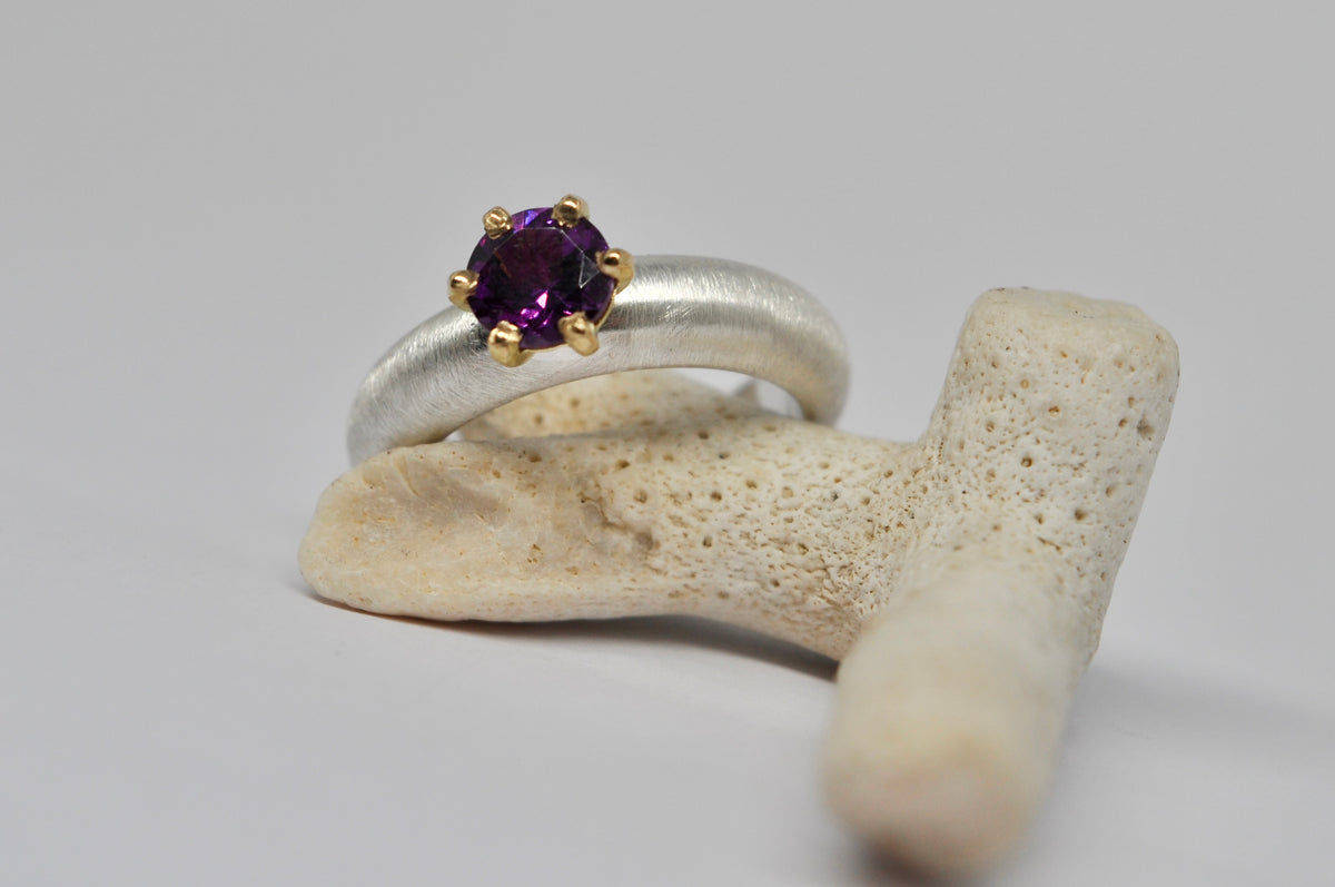 Royal Garnet Solitaire Ring