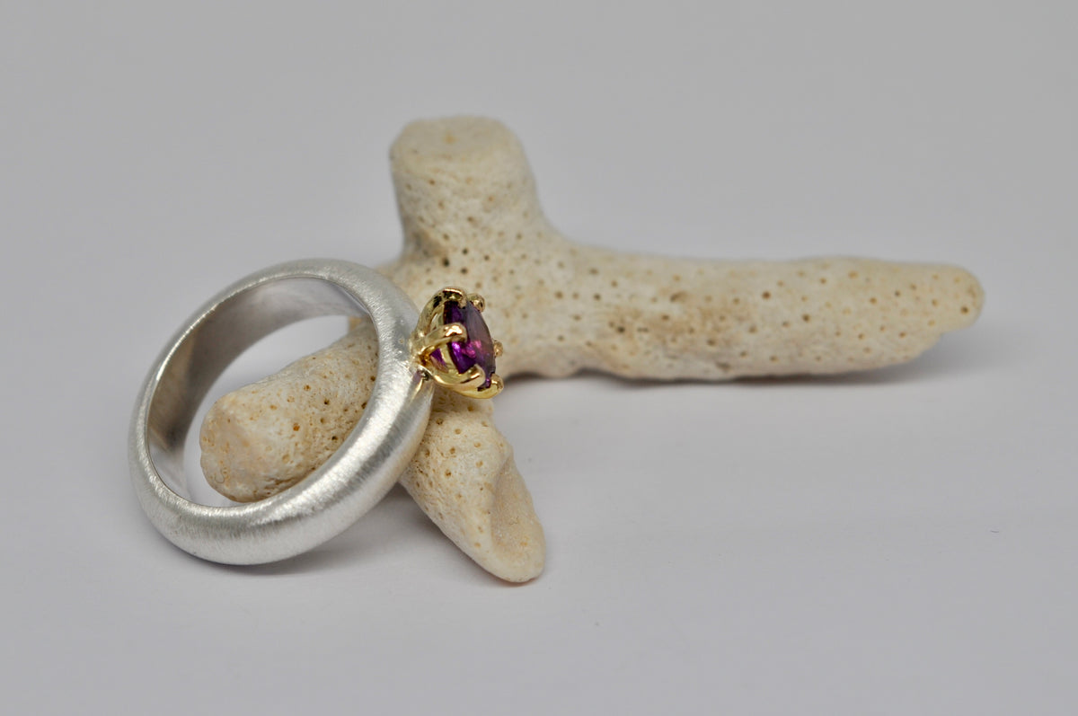 Royal Garnet Solitaire Ring