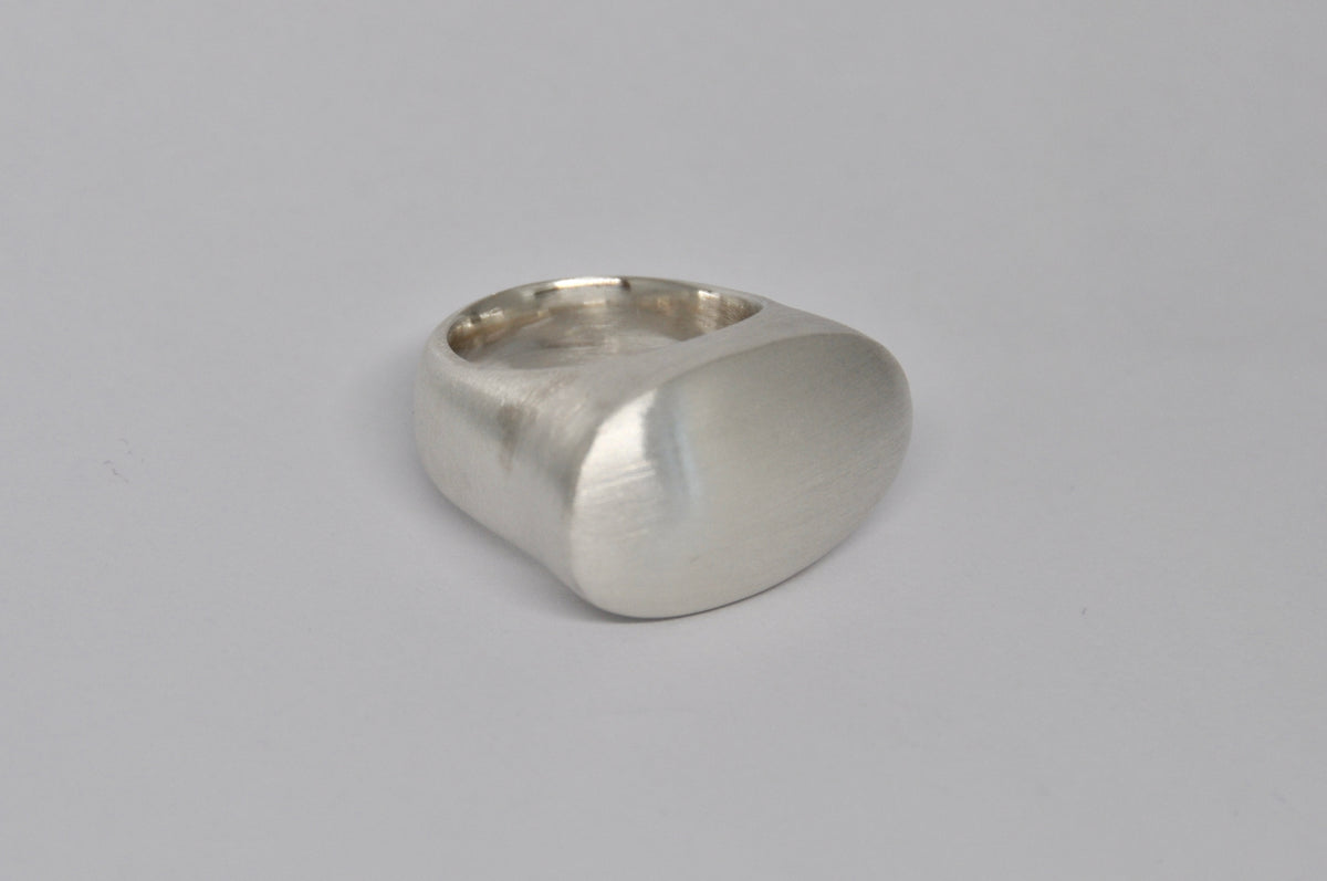 Sculptural Silver Signet Ring