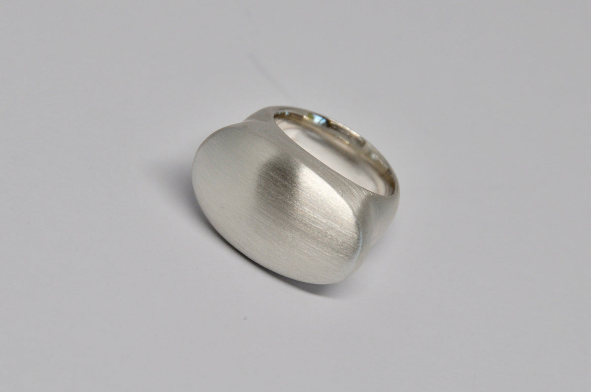 Sculptural Silver Signet Ring