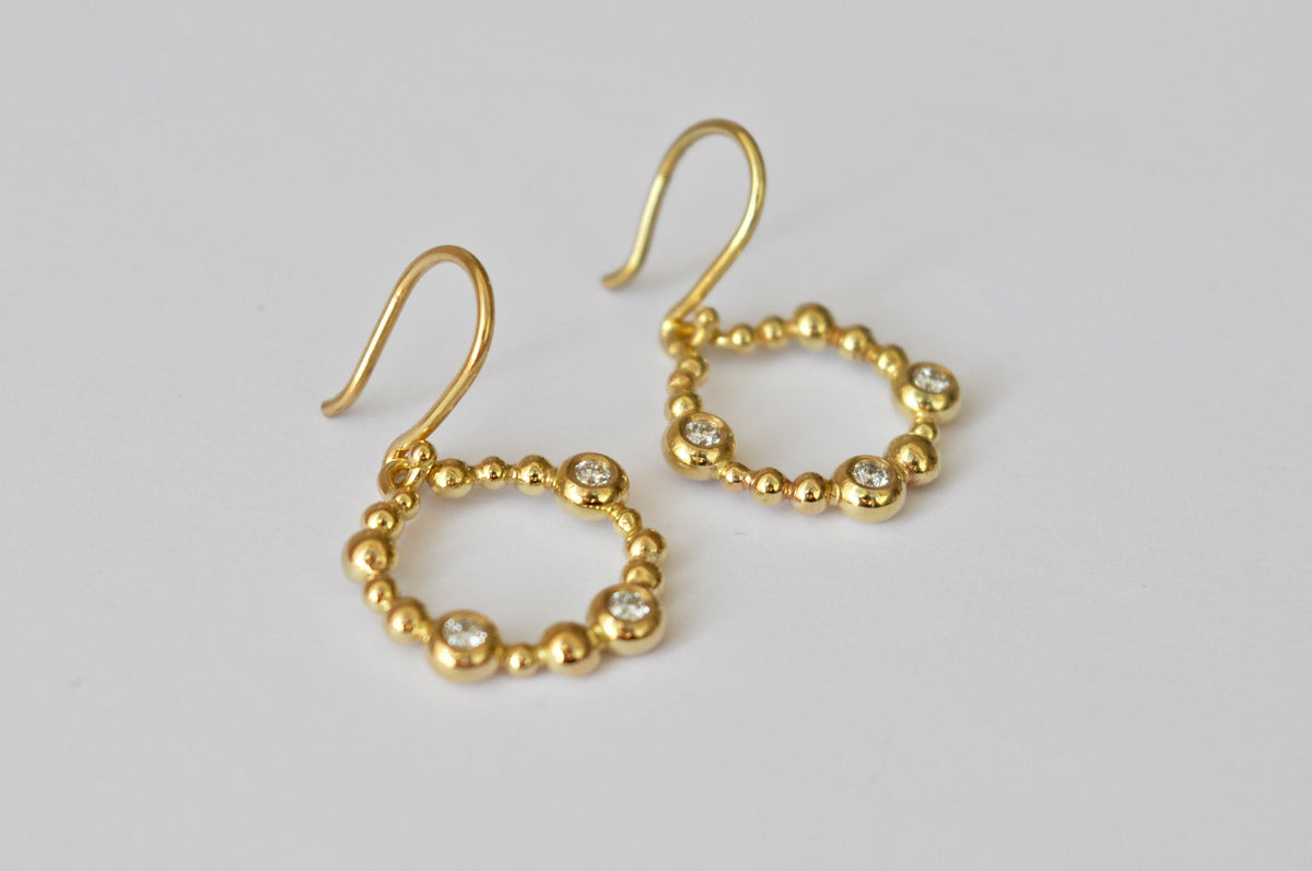 Beaded Circle Drop Earrings