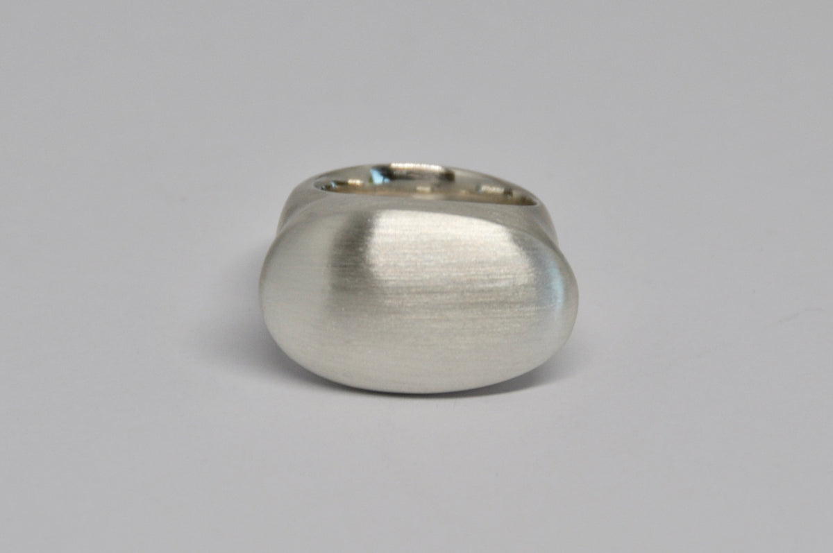 Sculptural Silver Signet Ring