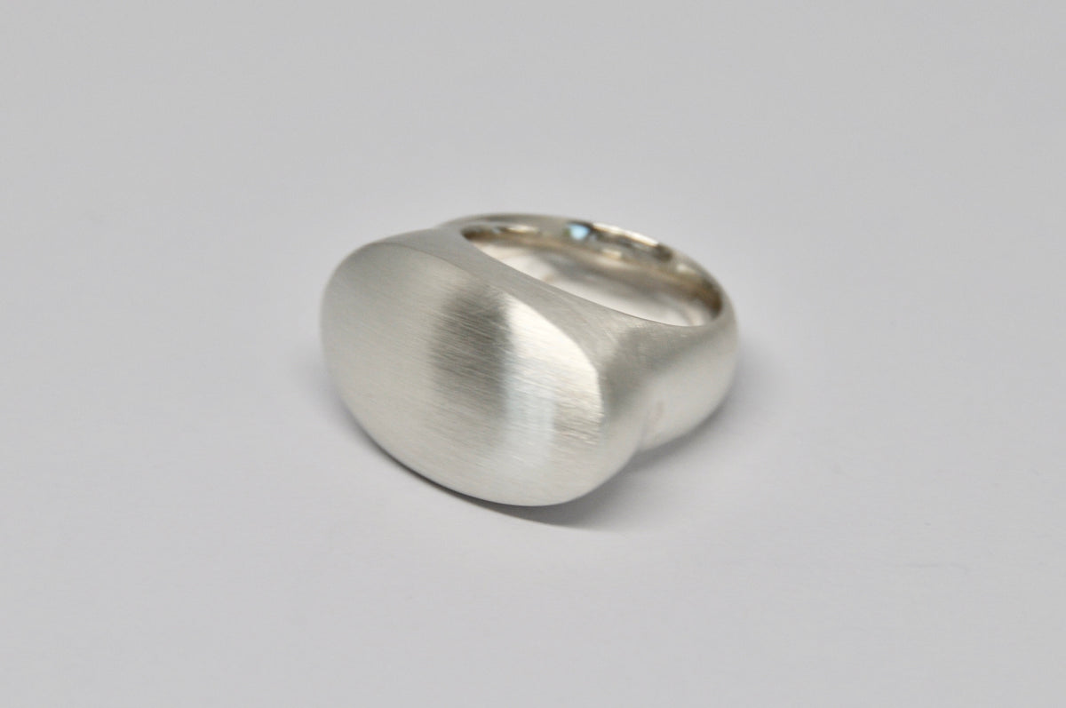Sculptural Silver Signet Ring