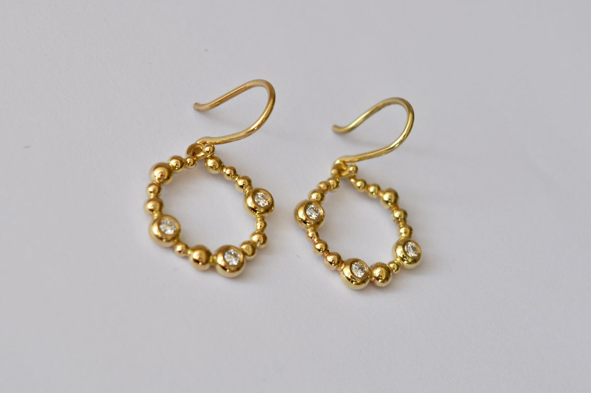 Beaded Circle Drop Earrings