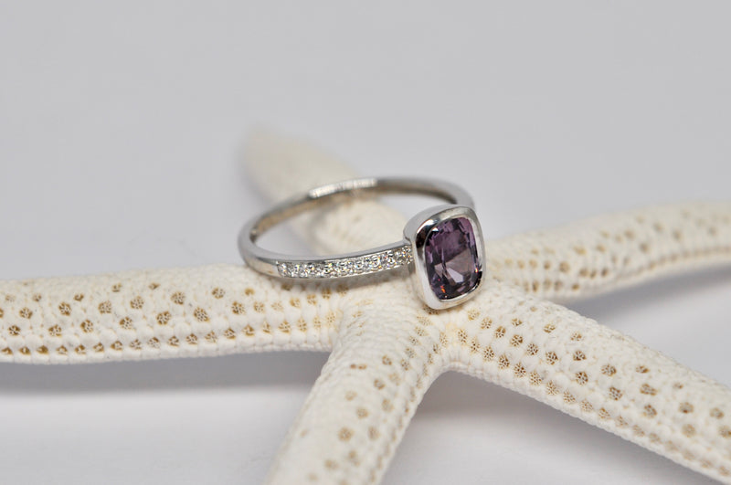 Lavender Spinel Solitaire Ring