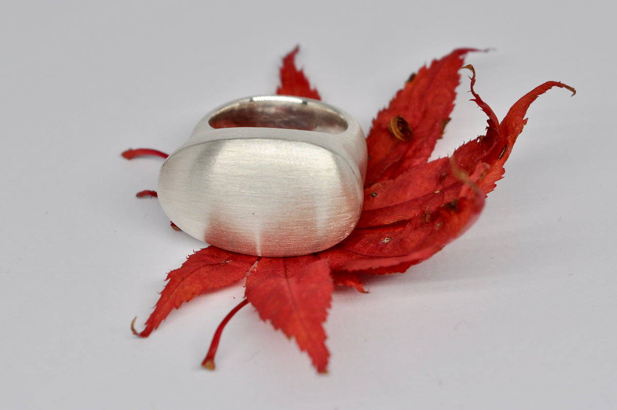 Sculptural Silver Signet Ring