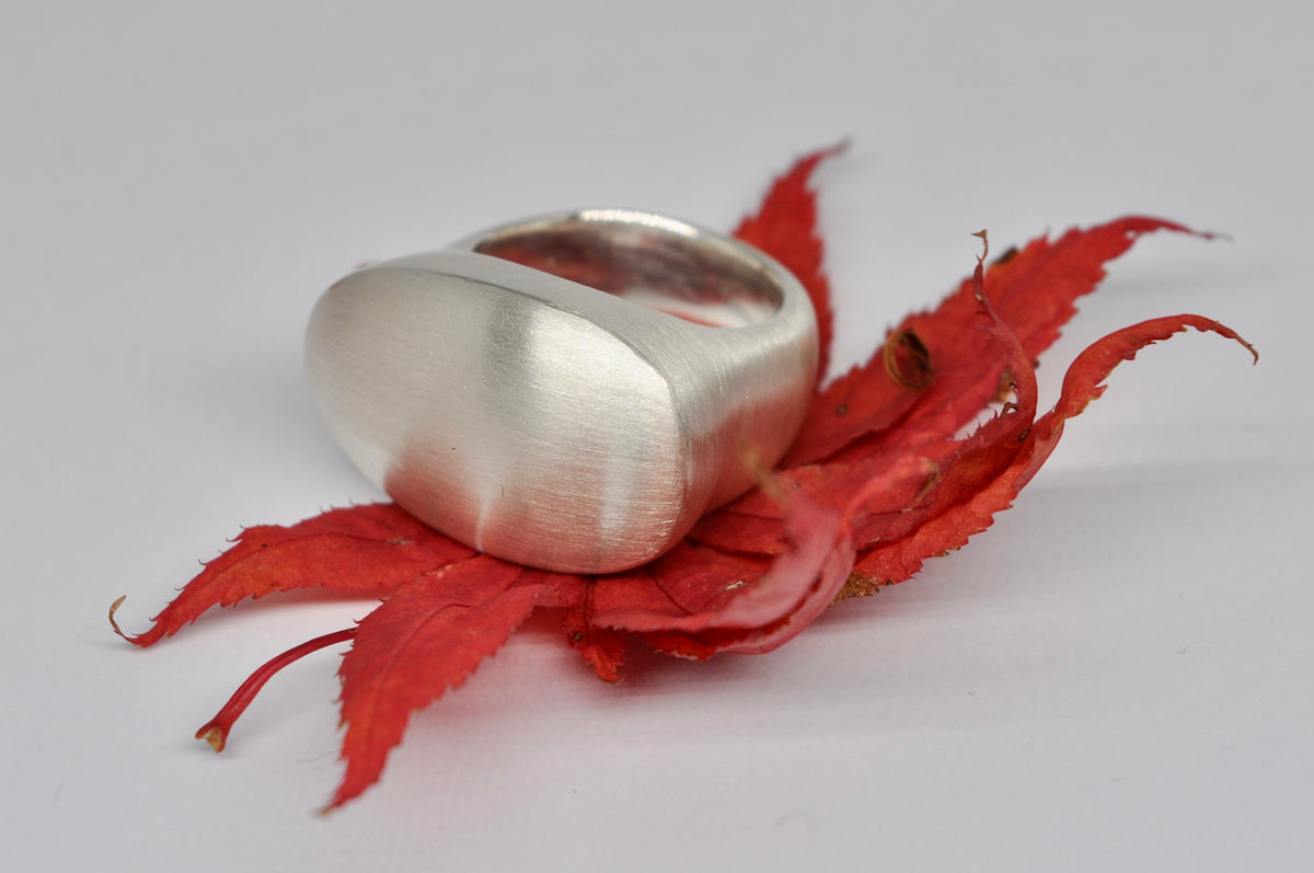 Sculptural Silver Signet Ring