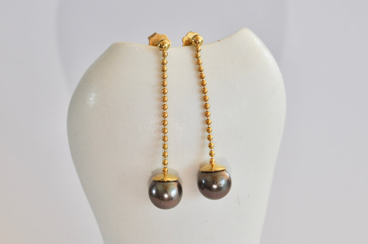 Tahitian Pearl Pendulum Earrings