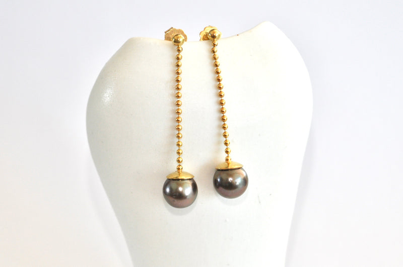 Tahitian Pearl Pendulum Earrings