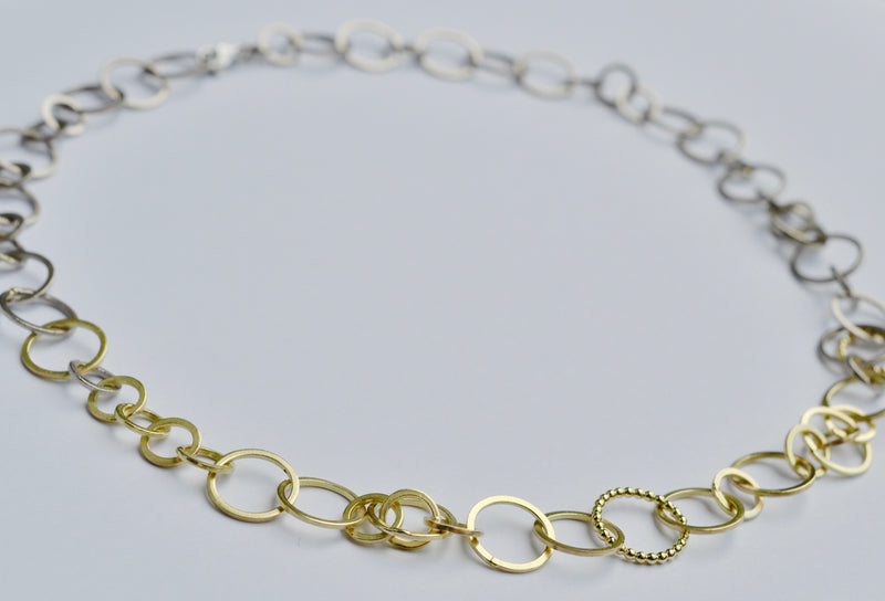 Two-Tone Circle Link Necklace